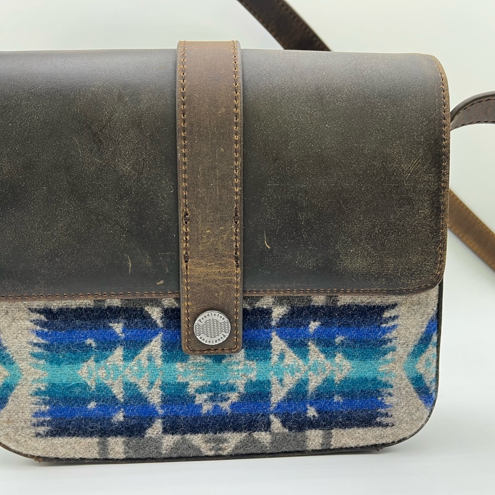 Pendleton Crossbody Bag in Brown and Blue
